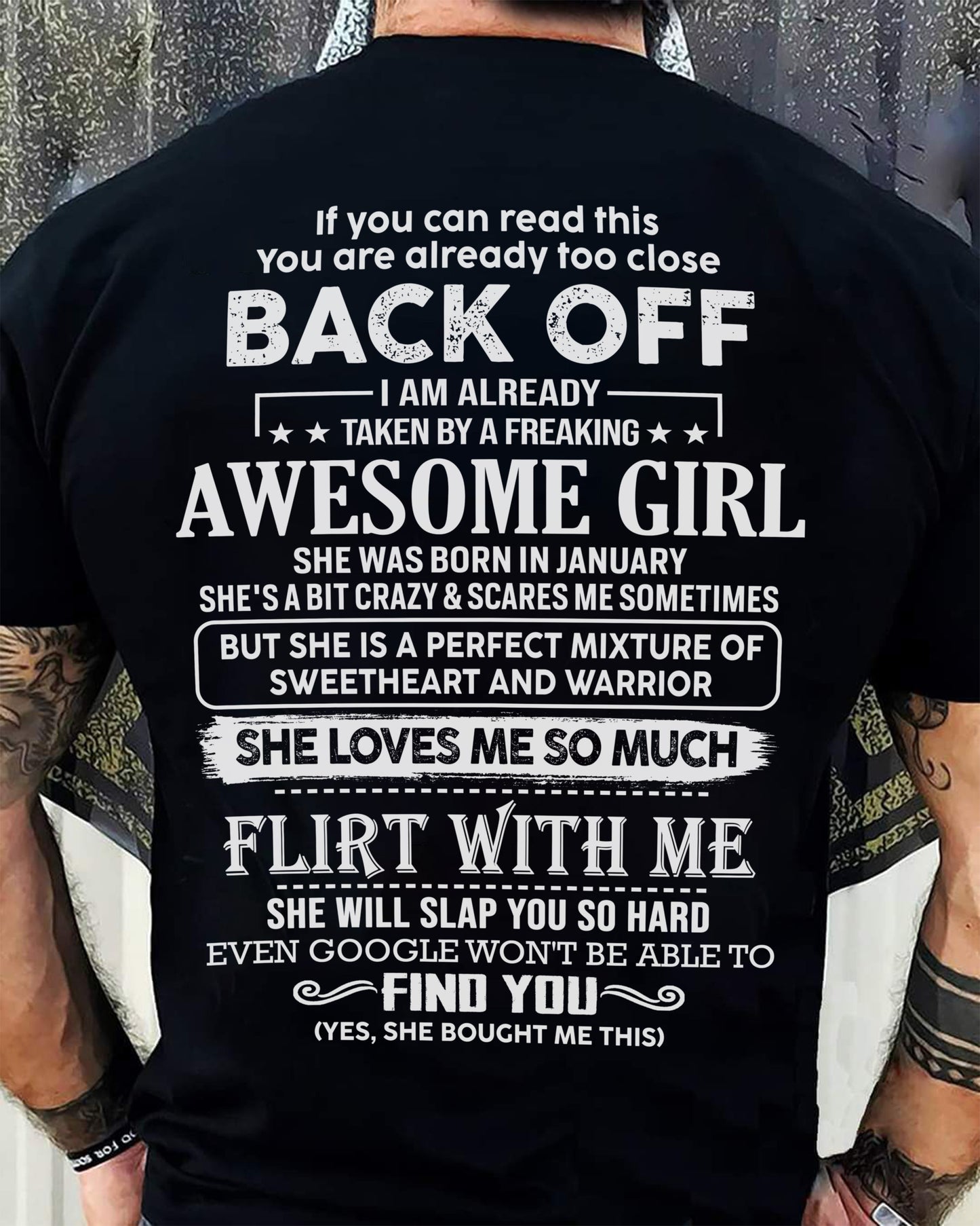 January – Awesome Girlfriend Born In January – Special gift for your Boyfriend – From Wife EBIL01 (SKU06-25-01)
