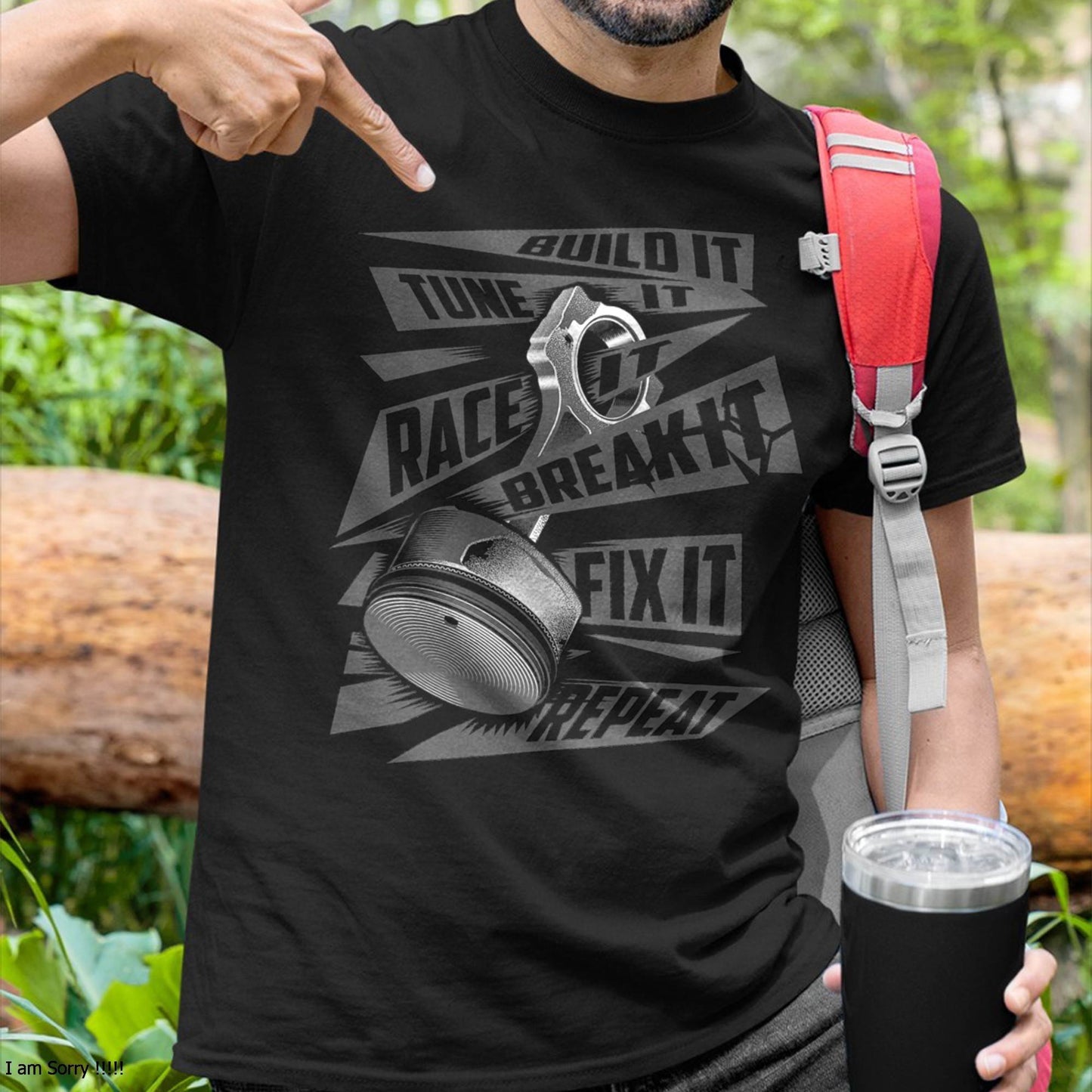 Funny Build It Tune It Race It Break It Fix It Repeat T-Shirt - Gift For Mechanic - DONN (SKUM08-D05)