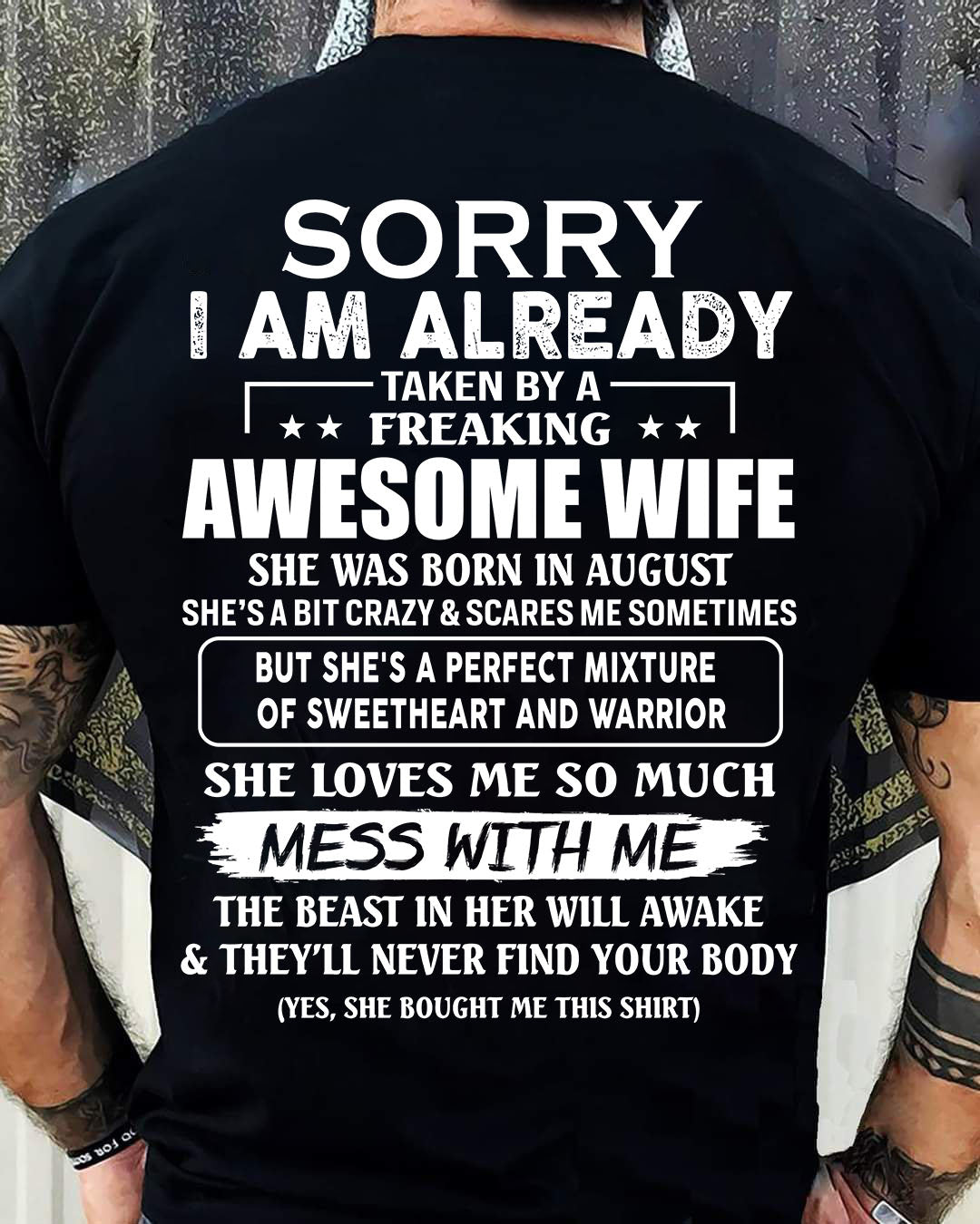 Wife August - Perfect gift for husband From Wife - EBIL08 (SKU68-86-08)