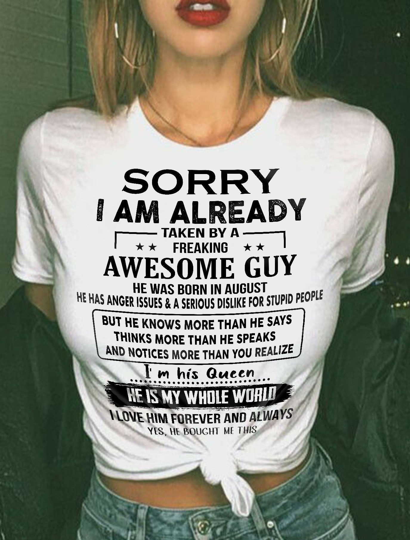 August - Awesome Boyfriend Born In August- Special gift for your Girlfriend - From Husband DONN08 (SKUT08-11-08)
