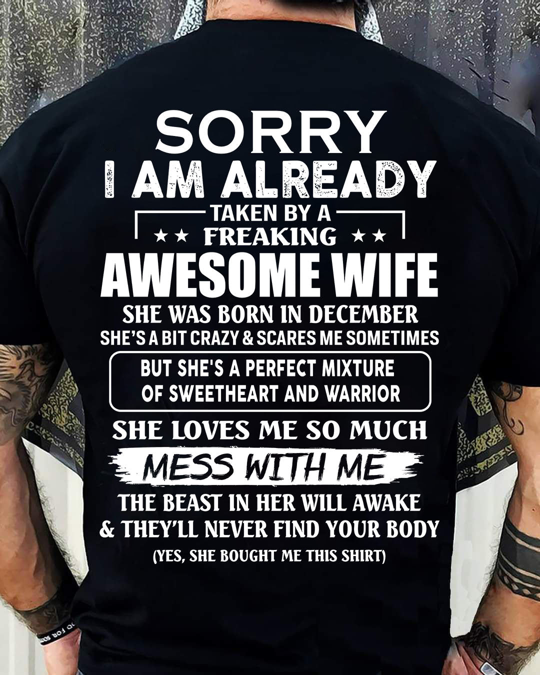 Wife December - Perfect gift for husband From Wife - EBIL12 (SKU68-86-12)