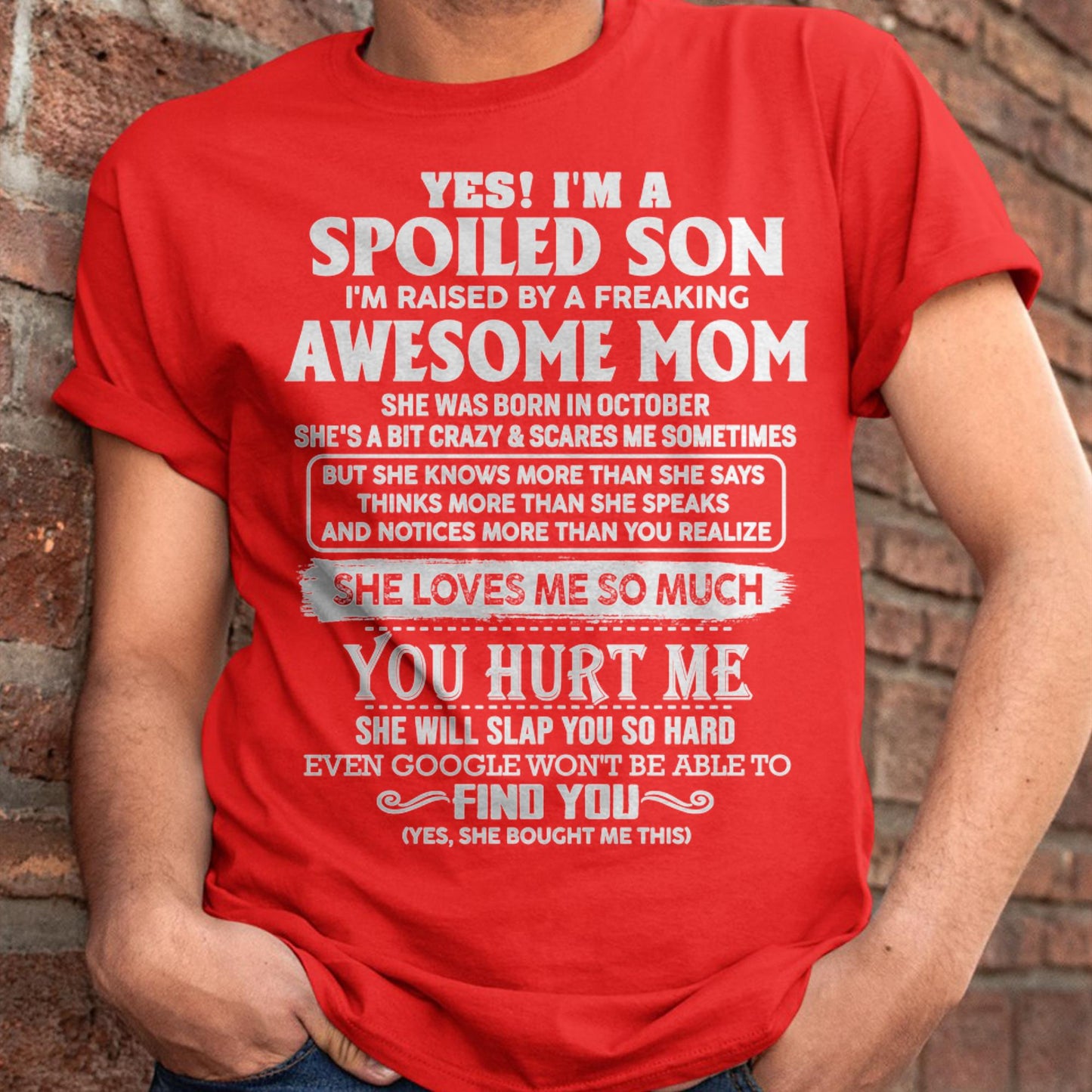October - Awesome Mom - Perfect Gift For Son From Mom - ebil10 (SKU05-47-10)