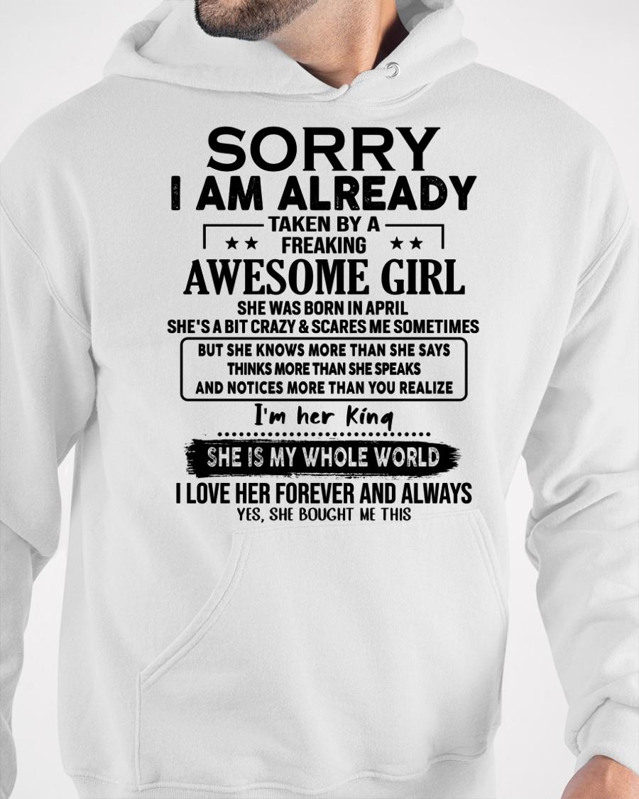 April - Awesome Girl born in April - Special gift for your boyfriend - From Wife EBIL04 (SKU.AT16)