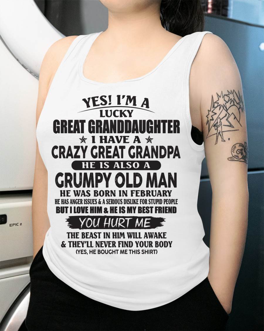 FEBRUARY - LUCKY GREAT GRANDDAUGHTER OF CRAZY GREAT GRANDPA - PERFECT GIFT FROM GREAT GRANDPA - EBIL02 (SKU12-287-02)