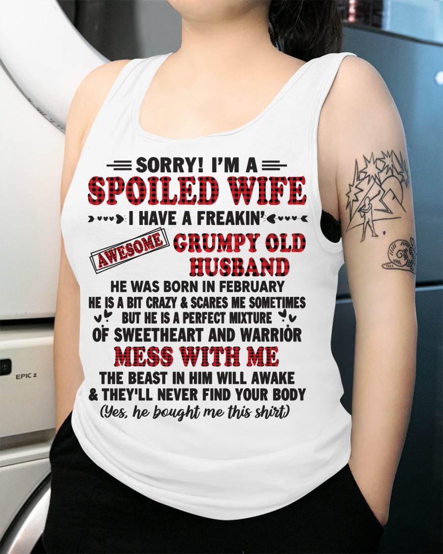 FEBRUARY - SPOILED WIFE OF AWESOME GRUMPY OLD HUSBAND - PERFECT GIFT FROM HUSBAND - EBIL02 (SKU12-111-02)