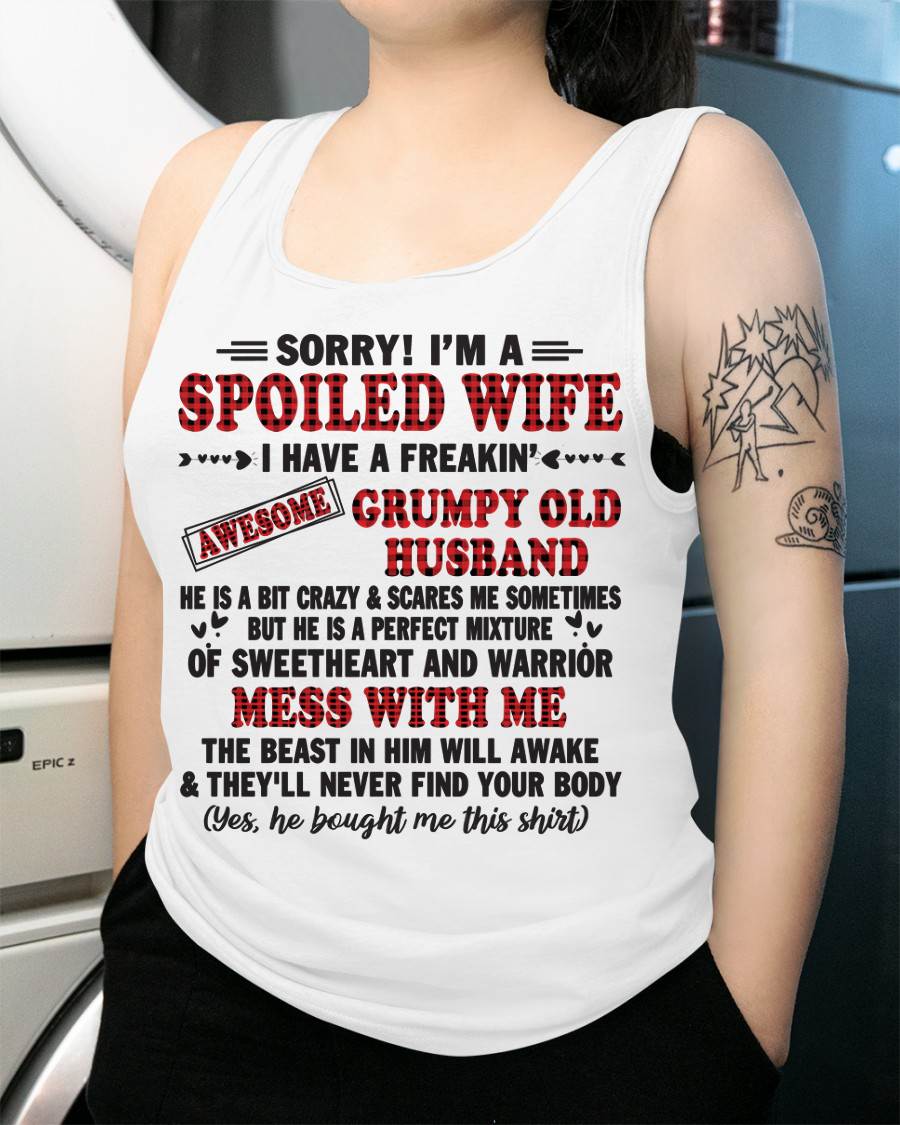 SPOILED WIFE OF AWESOME GRUMPY OLD HUSBAND - PERFECT GIFT FROM HUSBAND - EBIL00 (SKU12-111-00)