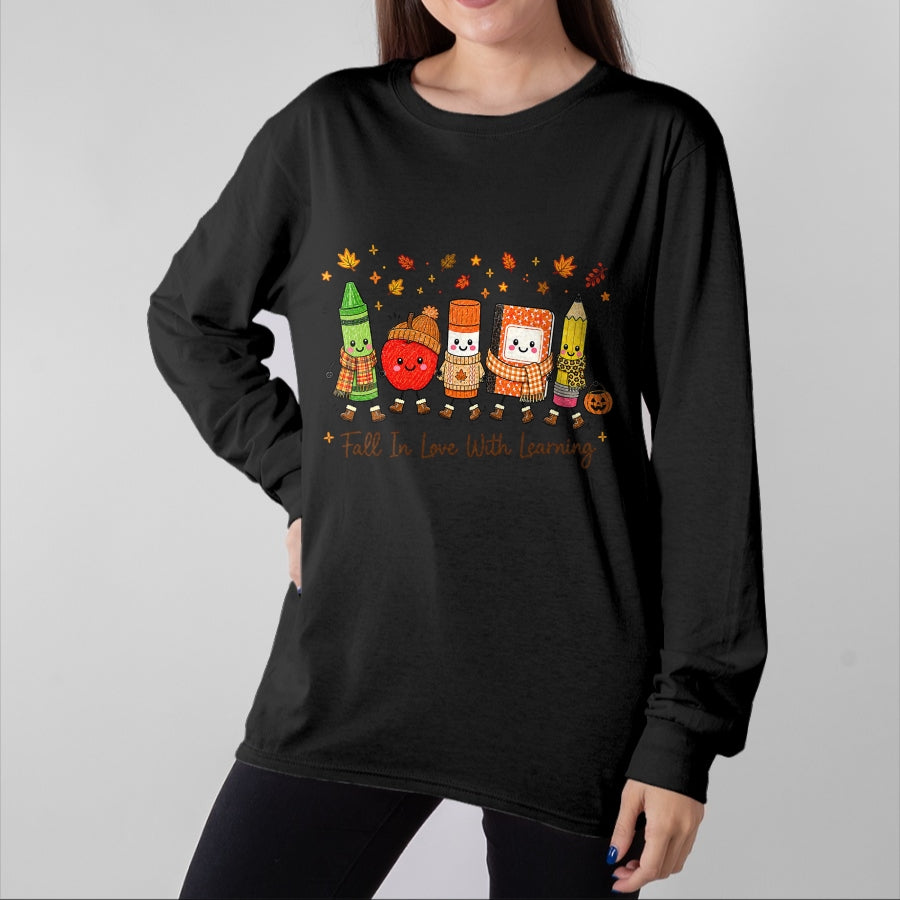 Best Teacher Shirt, Funny Teacher UnisexT-Shirt/Hoodie/Sweatshirt HLT00 - Fall in Love with Learning Teacher Classroom Women Kids T-Shirt