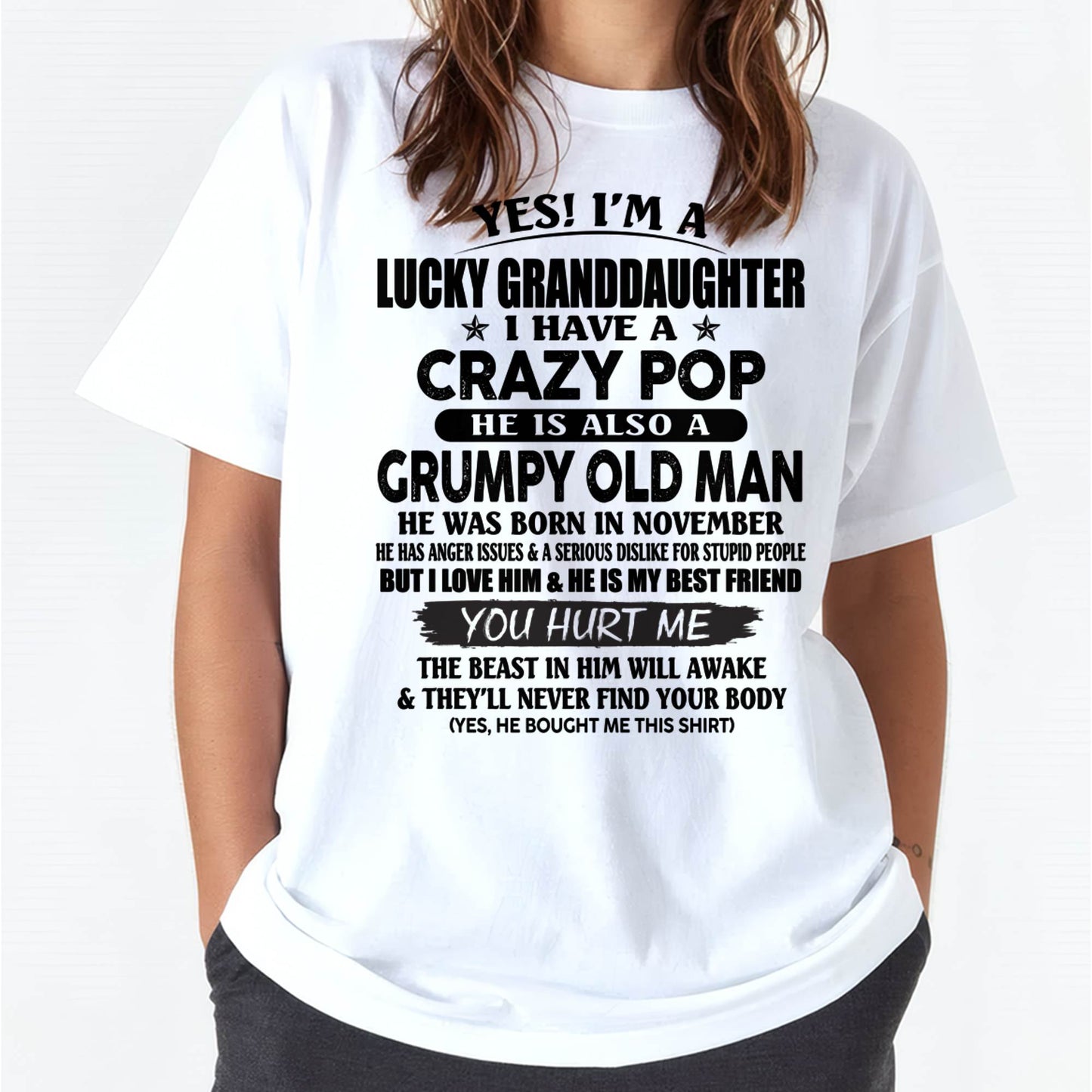 NOVEMBER - LUCKY GRANDDAUGHTER OF CRAZY POP - PERFECT GIFT FOR YOUR GRANDDAUGHTER FROM POP - EBIL11 (SKU12-39-11)