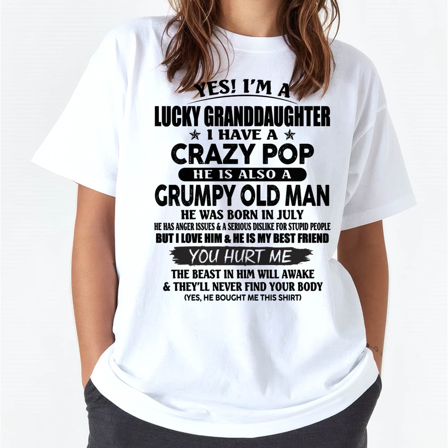 JULY - LUCKY GRANDDAUGHTER OF CRAZY POP - PERFECT GIFT FOR YOUR GRANDDAUGHTER FROM POP - EBIL07 (SKU12-39-07)