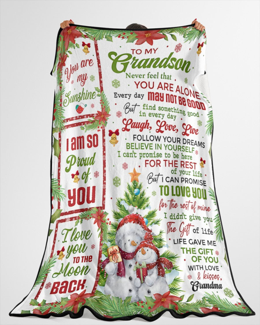 BLANKET FOR GRANDSON – COMFORT & WARMTH CHRISTMAS GIFT FROM GRANDMA Sherpa Fleece Quilt Blanket NTTD00 (SKUB10-183)