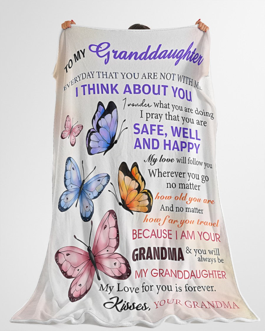 BLANKET FOR GRANDDAUGHTER – COMFORT & WARMTH GIFT FROM GRANDMA Sherpa Fleece Quilt Blanket NTTD00 (SKUB-BLK-GMD1)