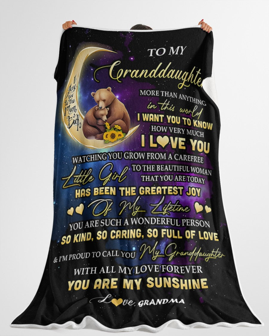 BLANKET FOR GRANDDAUGHTER – COMFORT & WARMTH GIFT FROM GRANDMA Sherpa Fleece Quilt Blanket EBIL00 (SKUB-BLK-GMD3)