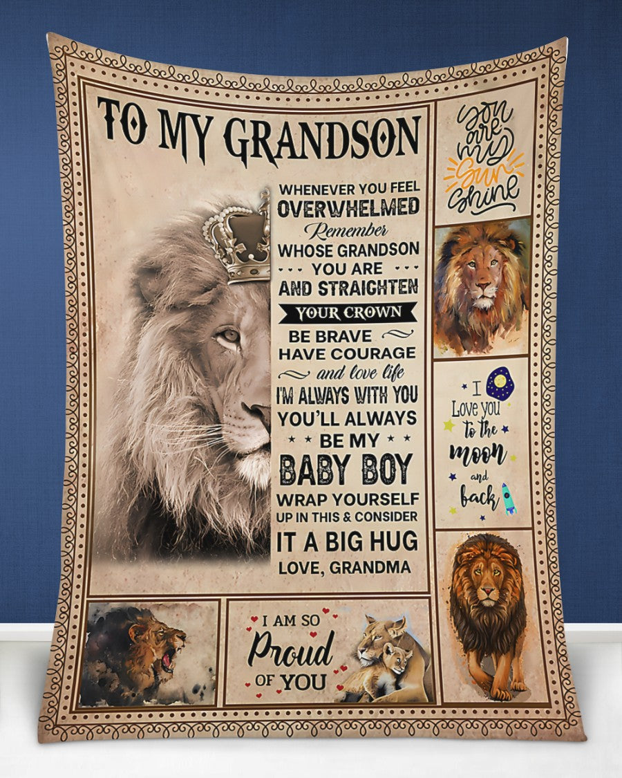 BLANKET FOR GRANDSON – COMFORT & WARMTH GIFT FROM GRANDMA Sherpa Fleece Quilt Blanket EBIL00 (SKUB12-BLK-02)