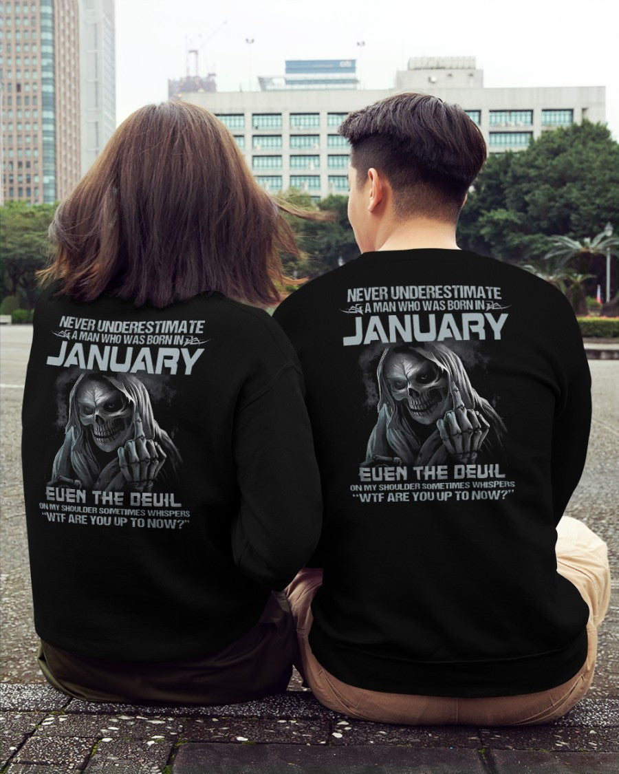 JANUARY - NEVER UNDERESTIUNDER A MAN - T-SHIRT FOR MAN - DONN01 (SKU08-05-01)