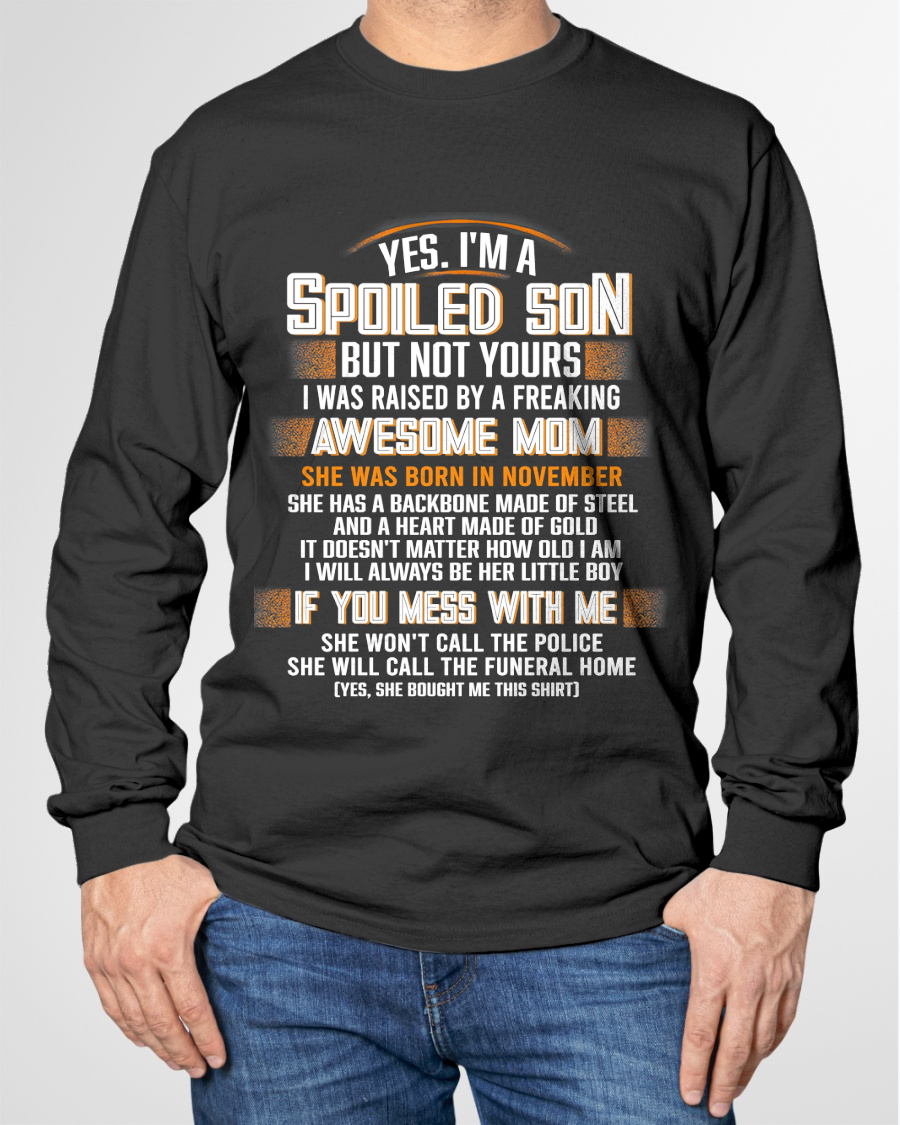 NOVEMBER - Raised By A Freaking Awesome Mom - FROM MOM TO SON - EBIL11 (SKU26T-01-45-11)