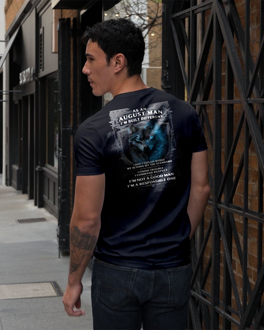 AUGUST - BUILT DIFFERENT - BIRTHDAY T-SHIRT FOR MEN - EBIL08 (SKU12-301-08)