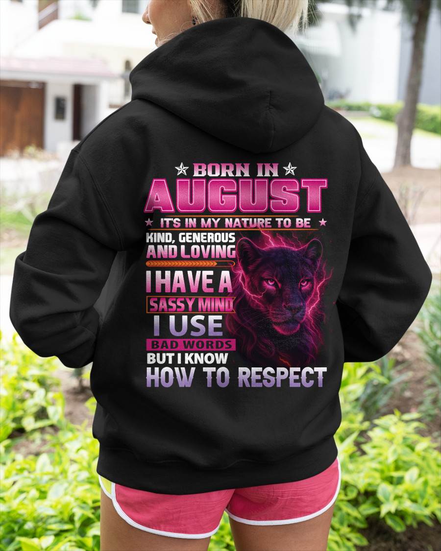 Born In August – T-Shirt For Woman – DONN08 (SKU09-24-08)