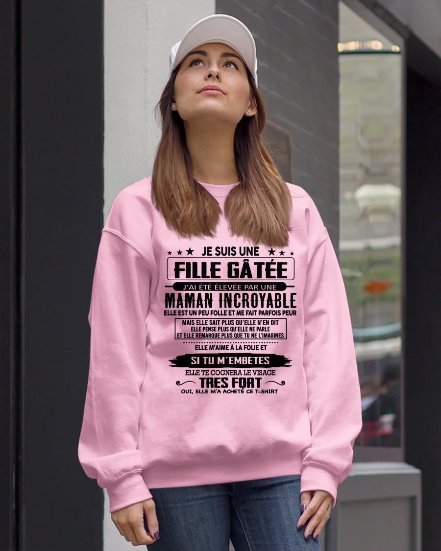 T-SHIRT JE SUIS UNE FILLE CHANCEUSE – CADEAU TOUCHANT DE MAMAN INCROYABLE - frEBIL00 (SKU26T-0190-00)