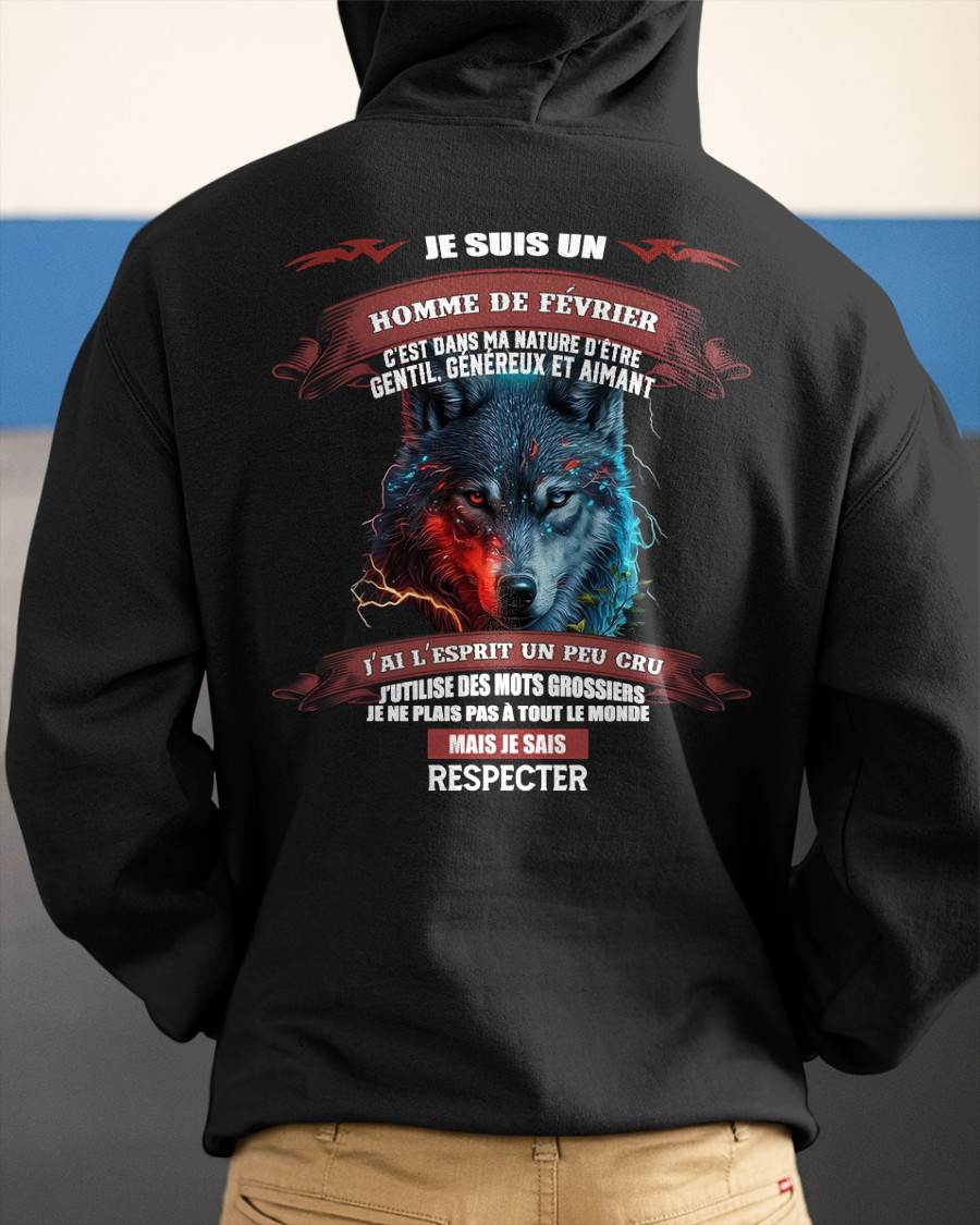 FÉVRIER - JE SAIS RESPECTER – T-SHIRT D’ANNIVERSAIRE POUR HOMME - frEBIL02 (SKU12-266-02)