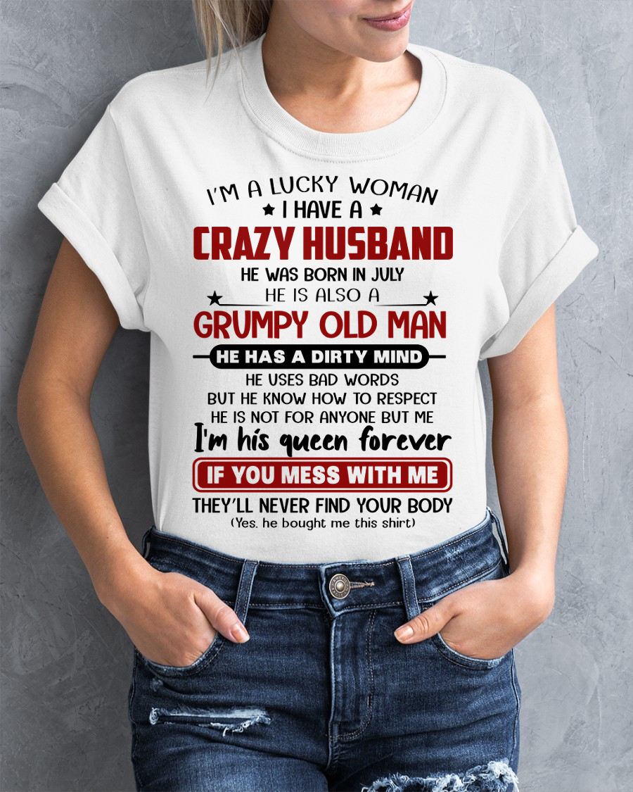 JULY - TO MY WIFE - I'M A LUCKY WOMAN - GIFT FROM HUSBAND - EBIL07 (SKU12-282-07)