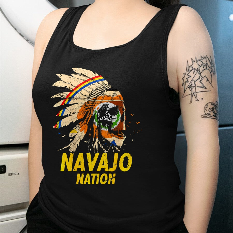 Native American T-Shirts, Vintage Native American Unisex T-Shirt/Hoodie/Sweatshirt HLT00 - American Flag - BACK PRINT Navajo-Nation Flag Native American T-Shirt (1)