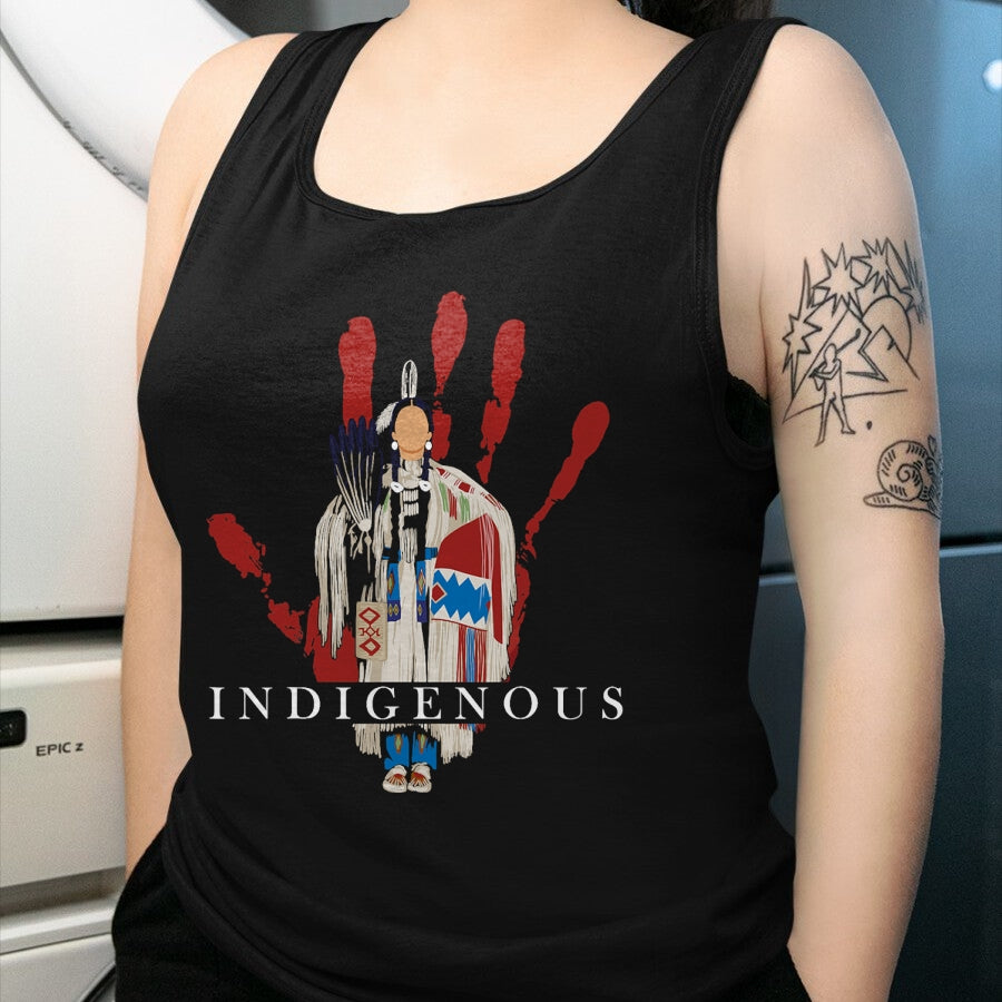 Native American T-Shirts, Vintage Native American Unisex T-Shirt/Hoodie/Sweatshirt HLT00 - Native American Indigenous Red Hand Indian Blood Themed T-Shirt (3)