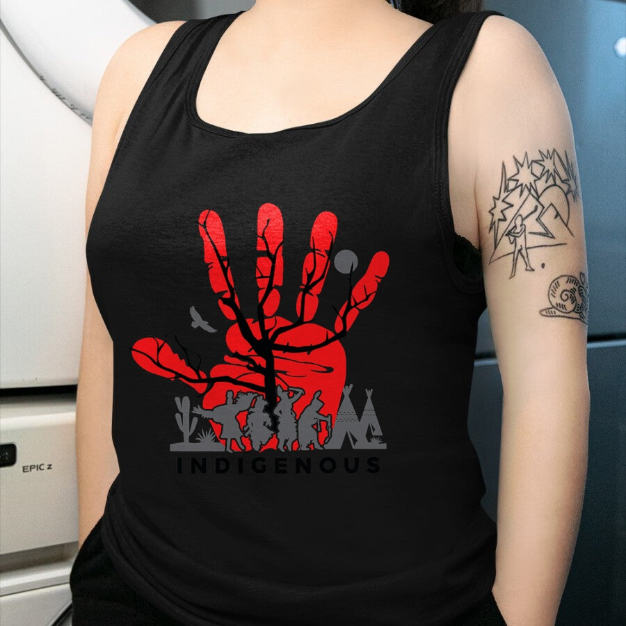 Native American T-Shirts, Vintage Native American Unisex T-Shirt/Hoodie/Sweatshirt HLT00 - Native American Indigenous Red Hand Indian Blood Themed T-Shirt (11)