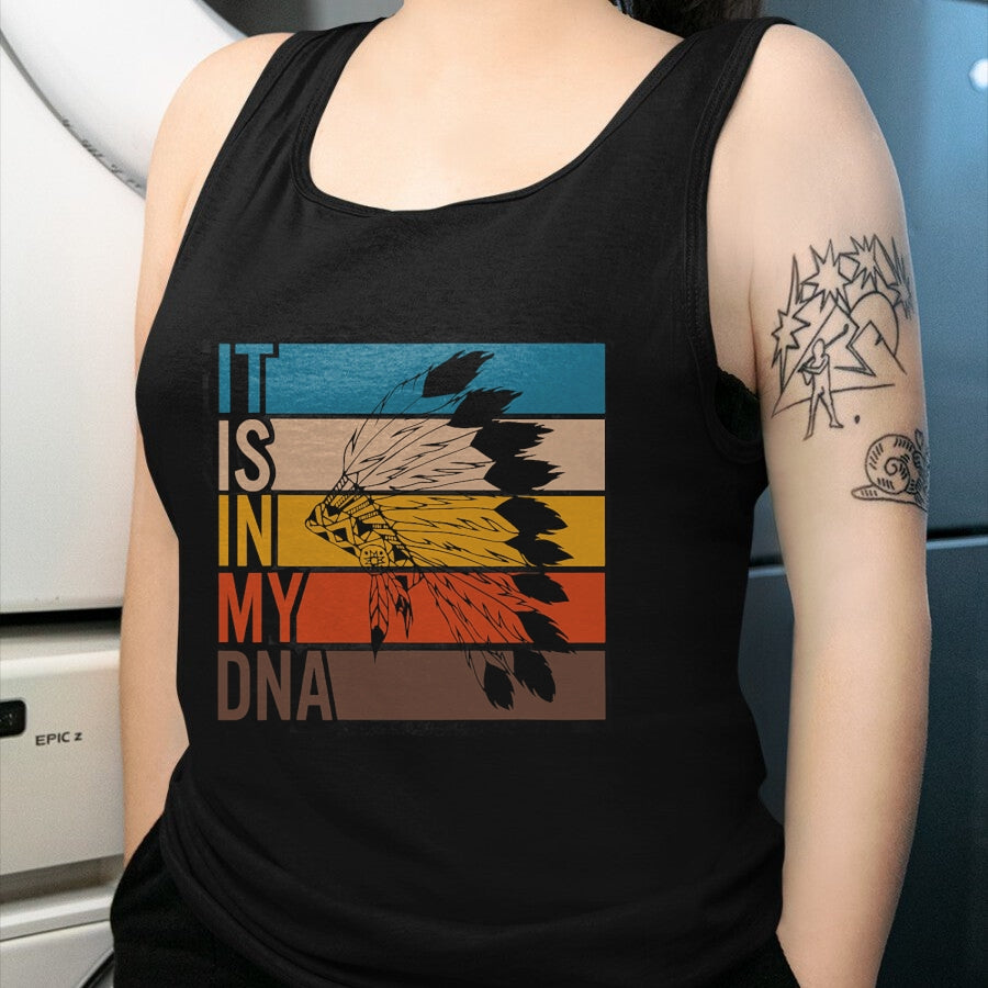 Native American T-Shirts, Vintage Native American Unisex T-Shirt/Hoodie/Sweatshirt HLT00 - It's In My DNA Retro Vintage Heritage Native American Indian T-Shirt (1)