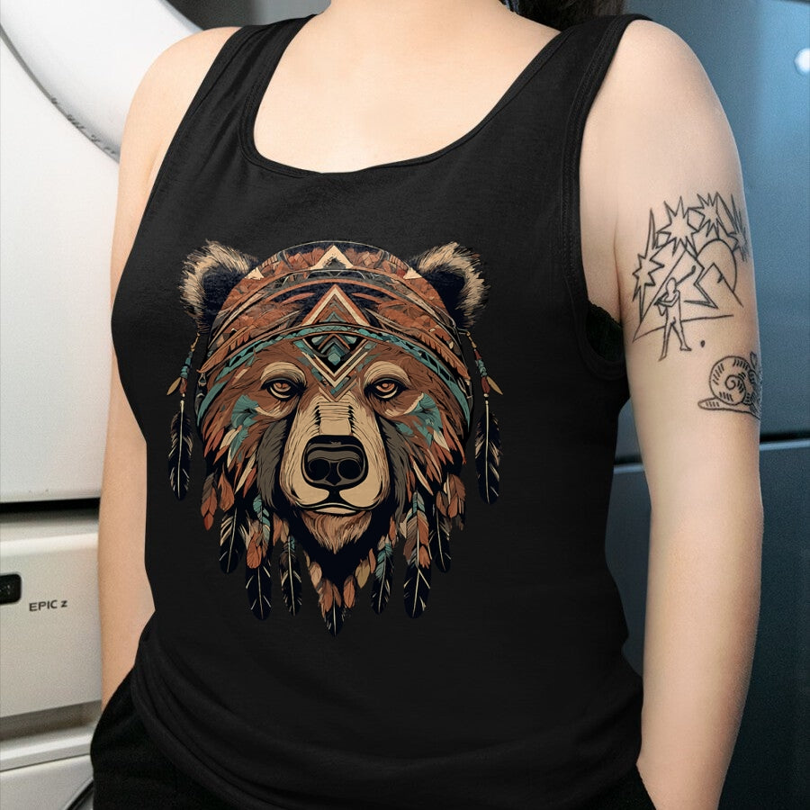 Native American T-Shirts, Vintage Native American Unisex T-Shirt/Hoodie/Sweatshirt HLT00 - Native American Bear Artwork T-Shirt