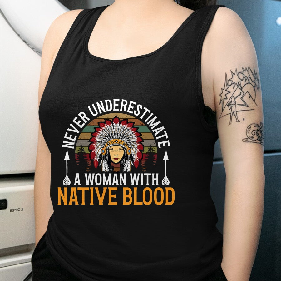 Native American T-Shirts, Vintage Native American Unisex T-Shirt/Hoodie/Sweatshirt HLT00 - Native American Heritage Indigenous Woman With Native Blood T-Shirt