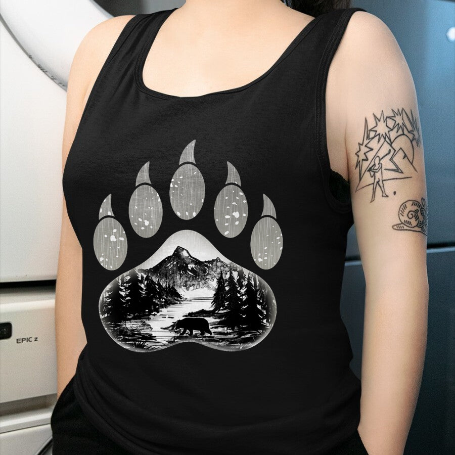 Native American T-Shirts, Vintage Native American Unisex T-Shirt/Hoodie/Sweatshirt HLT00 - Native American Indian Bear Claws Funny Mountain Animal Gift T-Shirt (1)