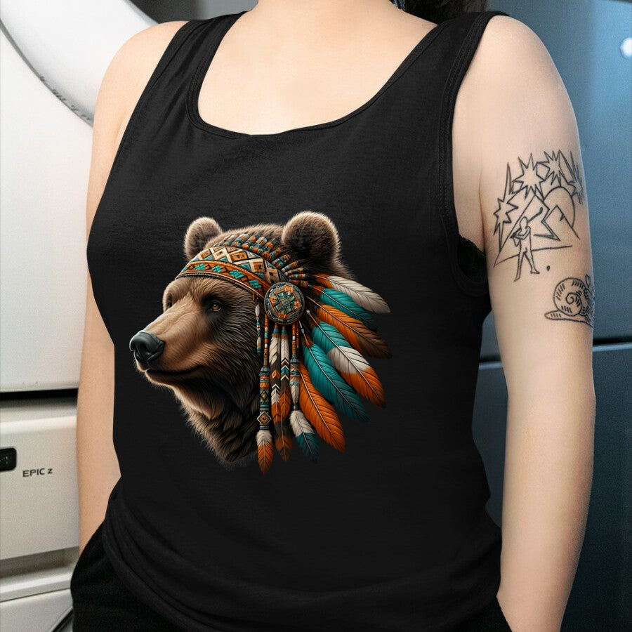 Native American T-Shirts, Vintage Native American Unisex T-Shirt/Hoodie/Sweatshirt HLT00 - Native American Bear Artwork Native American Day Design T-Shirt (1)