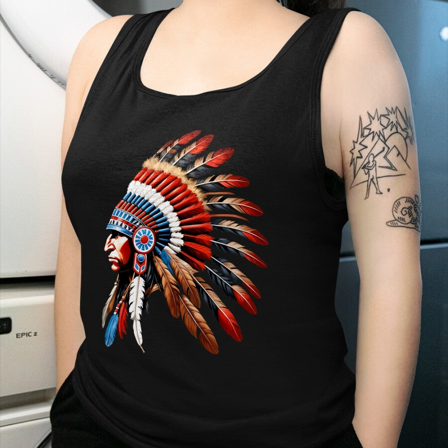 Native American T-Shirts, Vintage Native American Unisex T-Shirt/Hoodie/Sweatshirt HLT00 - Native American Indian Chief Headdress Indigenous Men Boys T-Shirt (1)