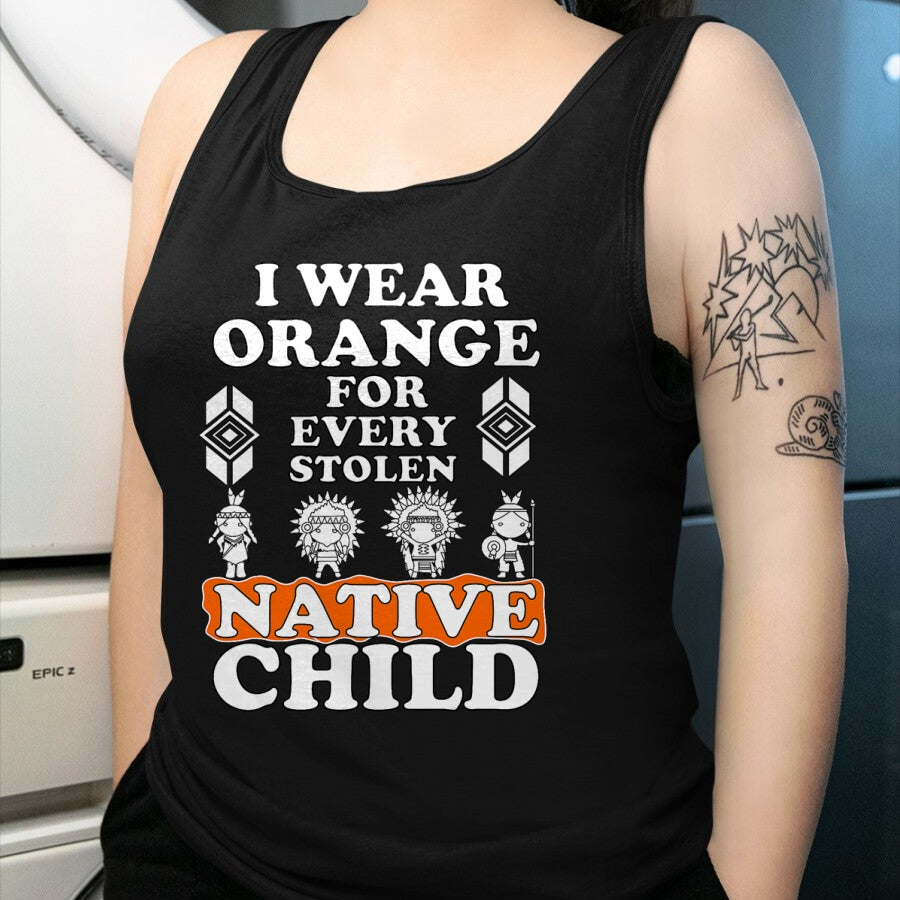 Native American T-Shirts, Vintage Native American Unisex T-Shirt/Hoodie/Sweatshirt HLT00 - I Wear Orange For Every American Native Child Indian Pride T-Shirt (2)