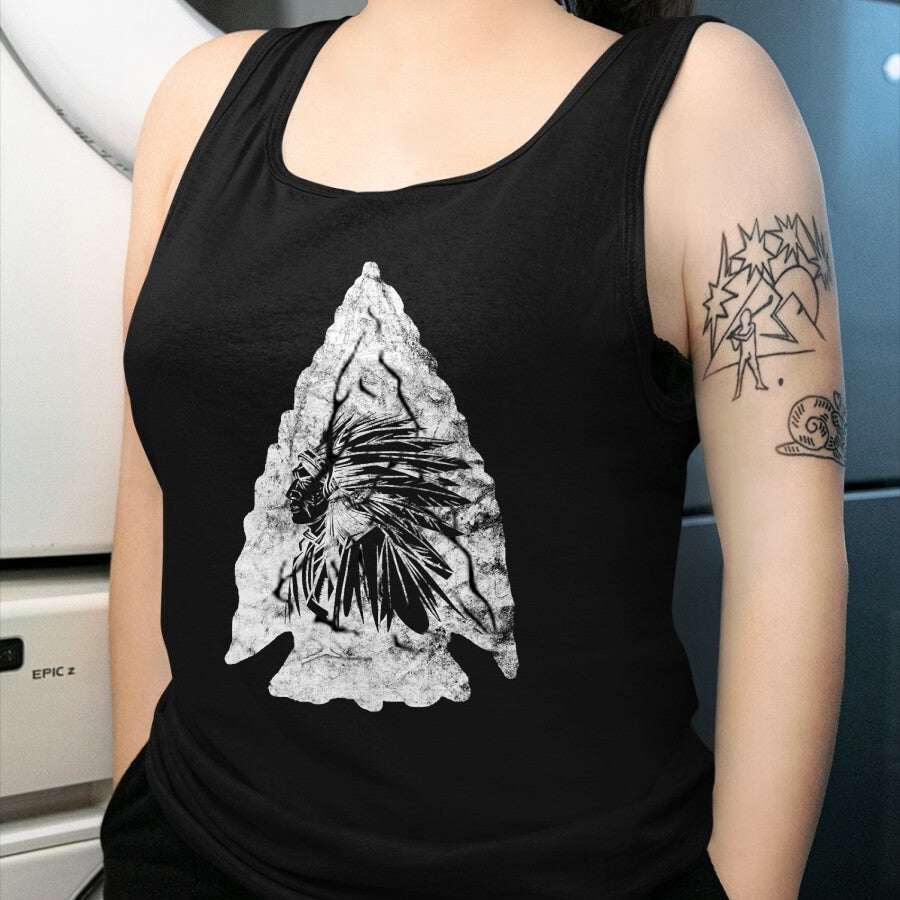 Native American T-Shirts, Vintage Native American Unisex T-Shirt/Hoodie/Sweatshirt HLT00 - American Flag - Arrowhead Hunter Indian Chief Relic Hunting Native American T-Shirt (1)