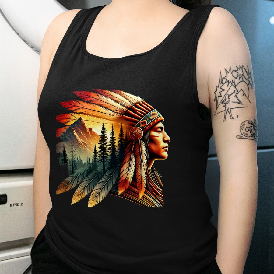 Native American T-Shirts, Vintage Native American Unisex T-Shirt/Hoodie/Sweatshirt HLT00 - Retro Native American Indian Headdress Vintage Men Graphic T-Shirt (1)