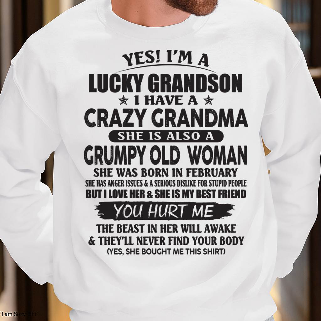 FEBRUARY - LUCKY GRANDSON OF CRAZY GRANDMA - FROM GRANDMA - EBIL02 (SKU10-173-02)