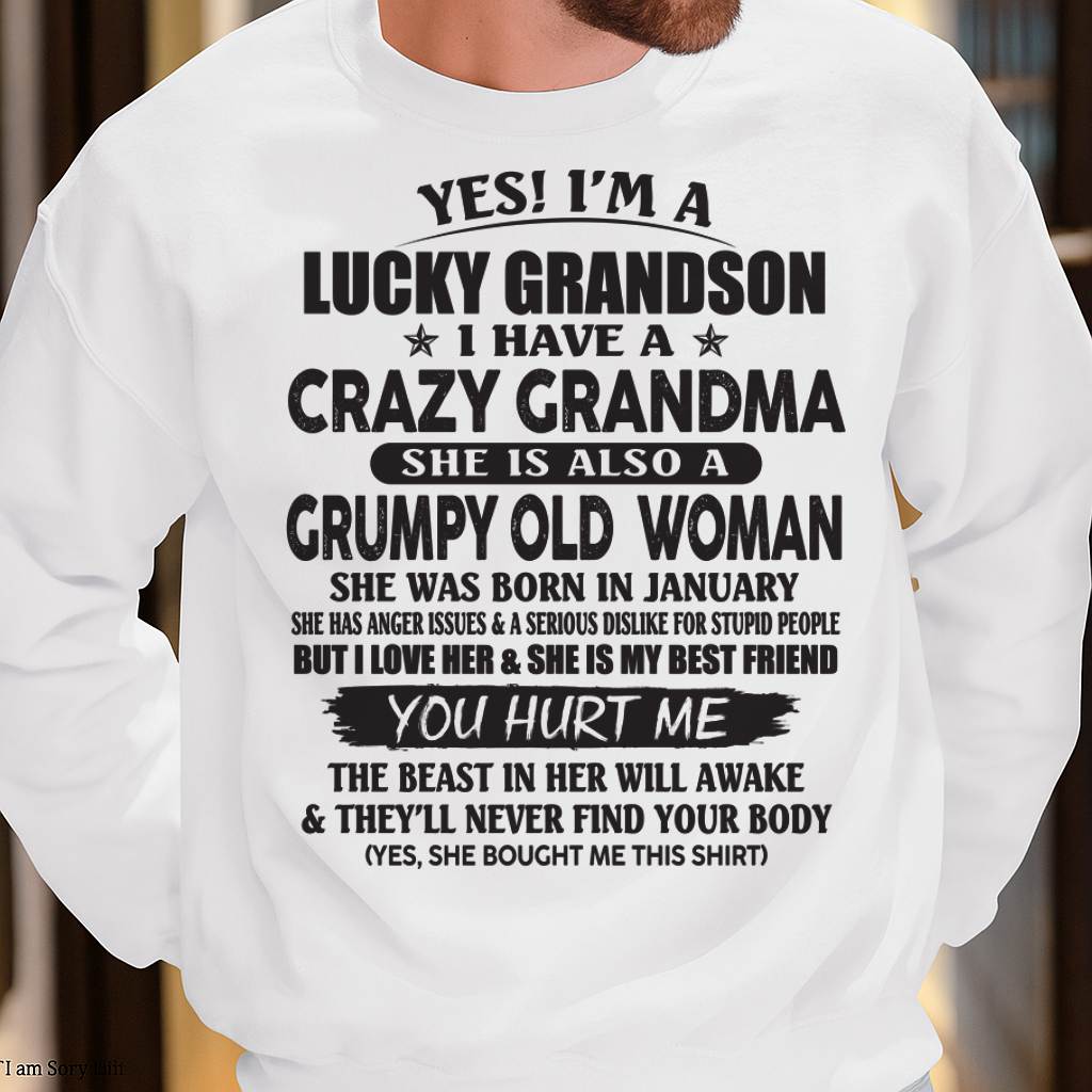 JANUARY - LUCKY GRANDSON OF CRAZY GRANDMA - FROM GRANDMA - EBIL01 (SKU10-173-01)