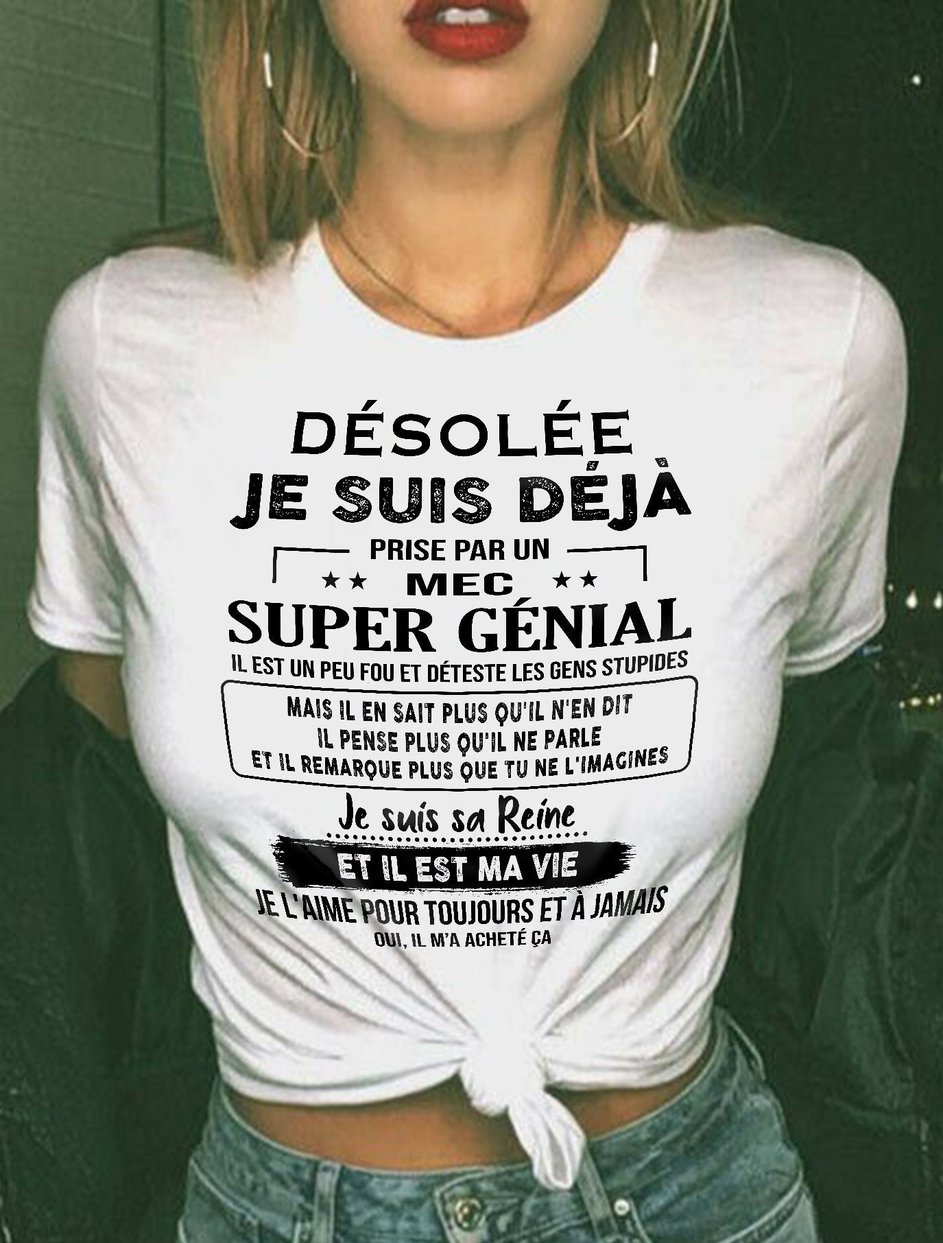 UN T-SHIRT MAGNIFIQUE POUR VOTRE FEMME - CADEAU DE LA PART DE SON MARI - frEBIL00 (SKUF04-14-00)