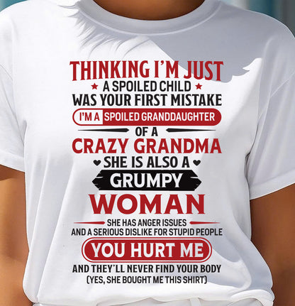 TO MY GRANDDAUGHTER - SPOILED GRANDDAUGHTER - GIFT FROM GRANDMA - EBIL00 (SKU10-117-00)