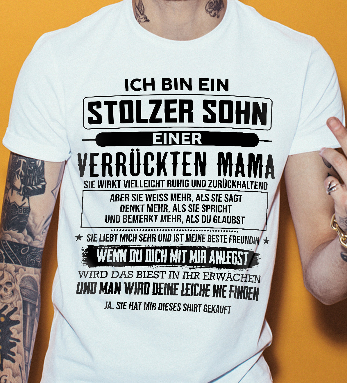 ICH BIN EIN  STOLZER SOHN  EINER  VERRÜCKTEN MAMA - GESCHENK FÜR DEN SOHN VON DER MAMA - DONN00 (SKU2606-282-00)
