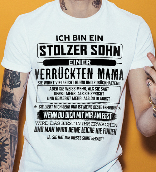 ICH BIN EIN  STOLZER SOHN  EINER  VERRÜCKTEN MAMA - GESCHENK FÜR DEN SOHN VON DER MAMA - DONN00 (SKU2606-282-00)