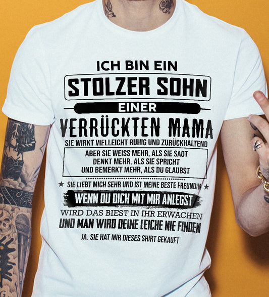 ICH BIN EIN  STOLZER SOHN  EINER  VERRÜCKTEN MAMA - GESCHENK FÜR DEN SOHN VON DER MAMA - DONN00 (SKU2606-282-00)