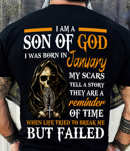 JANUARY - I AM A SON OF GOD - T SHIRT FOR MAN - DONN01 (SKU2607-143-01)