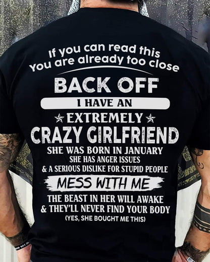 January - If You Can Read This You Are Already Too Close - Gift For Your Boyfriend, Husband From Wife - DONN01 (SKU07-175-01)