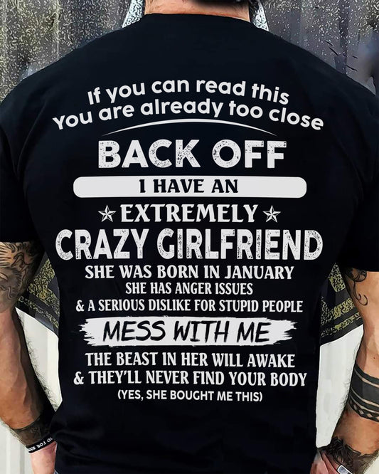 January - If You Can Read This You Are Already Too Close - Gift For Your Boyfriend, Husband From Wife - DONN01 (SKU07-175-01)