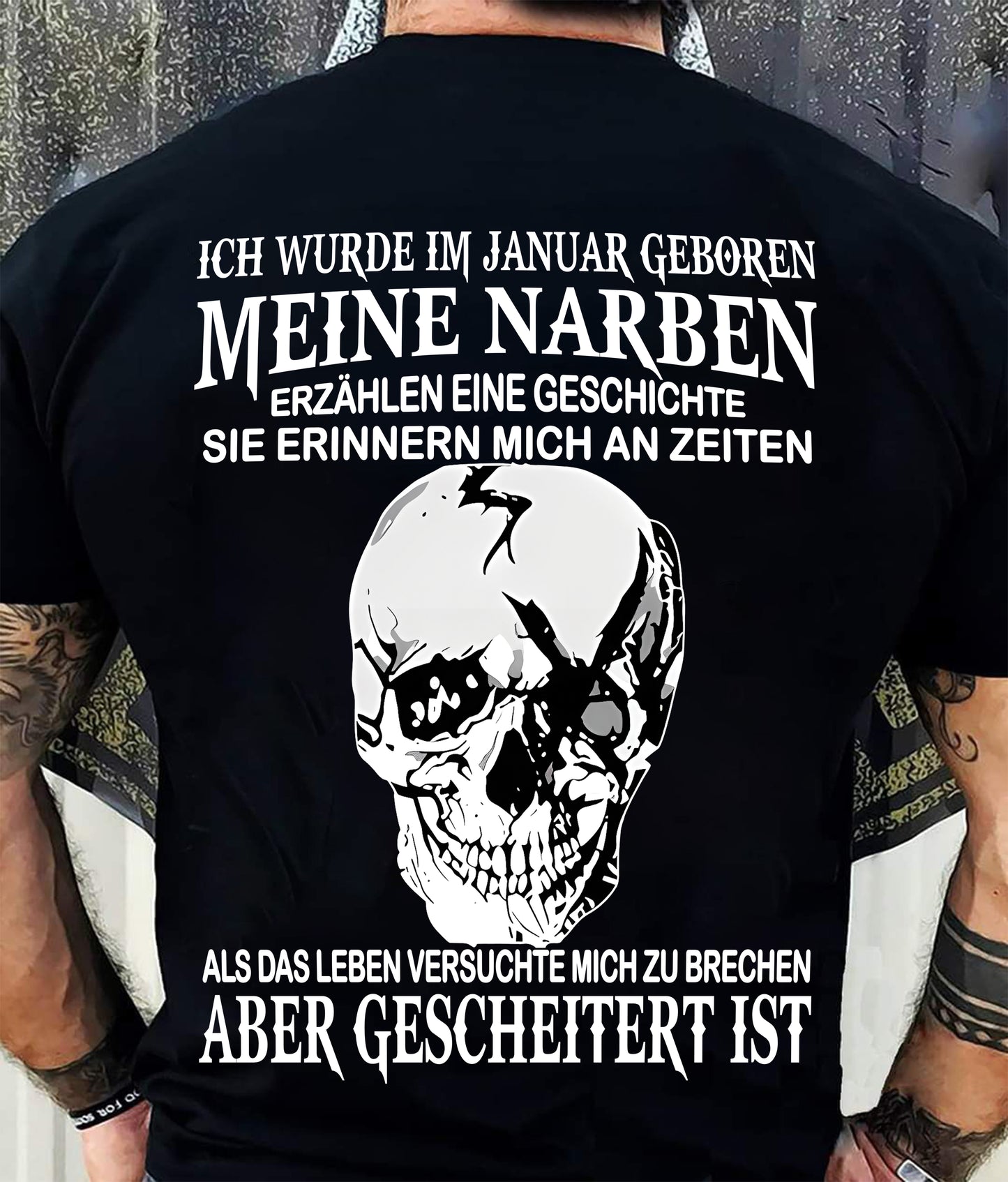 MEINE NARBEN ERZÄHLEN EINE GESCHICHTE - T-SHIRT FÜR HERREN - DONN01 (SKU2605-421-01)