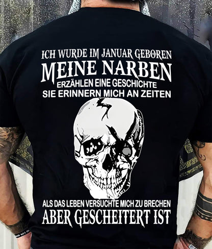 MEINE NARBEN ERZÄHLEN EINE GESCHICHTE - T-SHIRT FÜR HERREN - DONN01 (SKU2605-421-01)