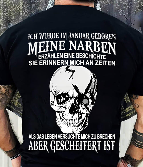 MEINE NARBEN ERZÄHLEN EINE GESCHICHTE - T-SHIRT FÜR HERREN - DONN01 (SKU2605-421-01)