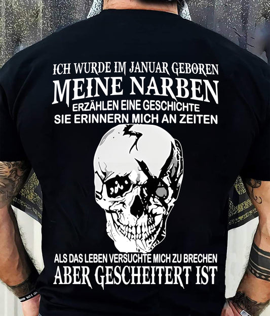 MEINE NARBEN ERZÄHLEN EINE GESCHICHTE - T-SHIRT FÜR HERREN - DONN01 (SKU2605-421-01)